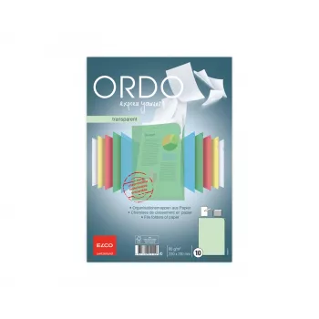 ELCO Ordo Transparent dokumentų aplankas A4, 220 x 310 mm, 80 g/m², žalia, 10 vnt. (73696.64)