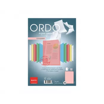 ELCO Ordo Transparent dokumentų aplankas A4, 220 x 310 mm, 80 g/m², raudona, 10 vnt. (73696.94)