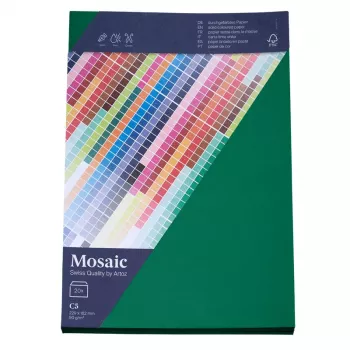 Artoz Papier Mosaic vokai DIN C5 be langelio, tamsiai žali, šlapi klijai, 20 vnt.