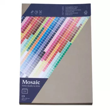 Artoz Papier Mosaic vokai DIN C5 be langelio, cemento spalvos, šlapiu klijais, 20 vnt. (9439420-217)