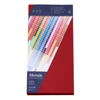 Artoz Papier Mosaic vokai DIN Lang be langelio raudoni 20 vnt.