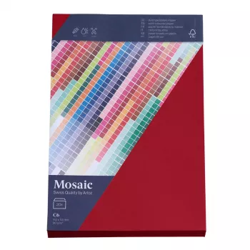 Artoz Papier Mosaic Vokai DIN C6 Be Lango Vyno Raudoni Šlapiu Klijais 20 Vnt.