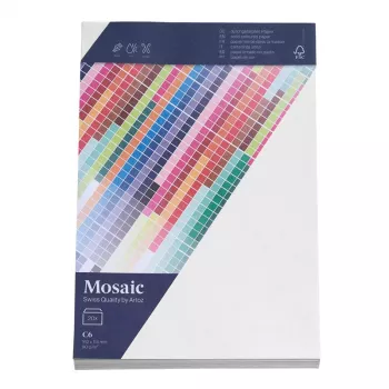 Artoz Papier Mosaic vokai DIN C6 be langelio balti šlapiu lipduku 20 vnt.
