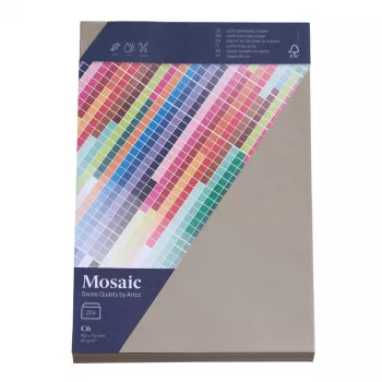 Artoz Papier Mosaic vokai DIN C6 be langelio, cemento pilki, drėgnai lipnūs, 20 vnt.