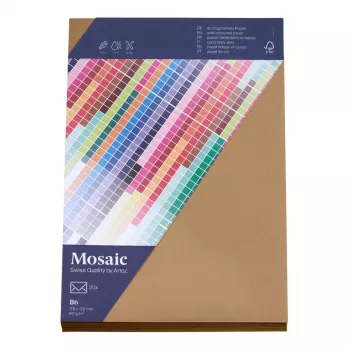 Artoz Papier Mosaic vokai DIN B6 be langelio, natūralūs, drėkinami, 20 vnt.