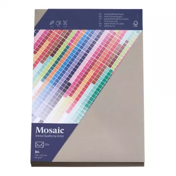 Artoz Papier Mosaic vokai DIN B6 be langelio cemento pilki lipnūs 20 vnt.