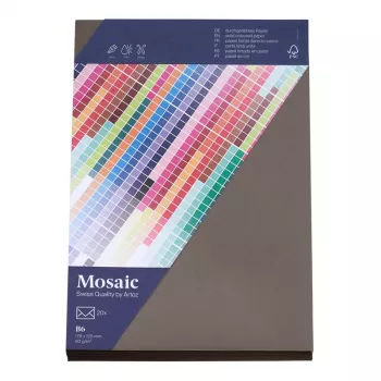 Artoz Papier Mosaic vokai DIN B6 be langelio, grafito spalvos, drėkinamo sandarinimo, 20 vnt.