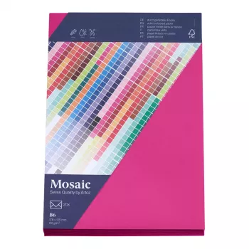 Artoz Papier Mosaic Vokai DIN B6 Be Langelio Fuchsia Su Drėgnu Klijavimu 20 Vnt.
