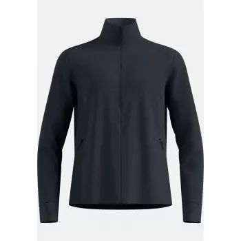 Odlo Grid Fleece Mid Layer Full Zip Jacket - Black Melange, Size L