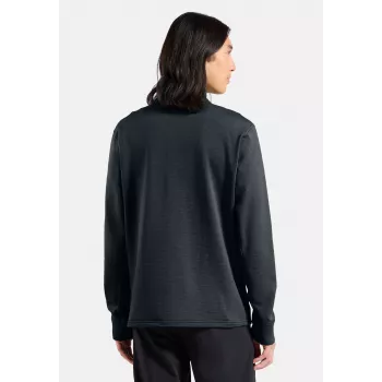 Odlo Grid Fleece Mid Layer Full Zip Jacket - Black Melange, Size L