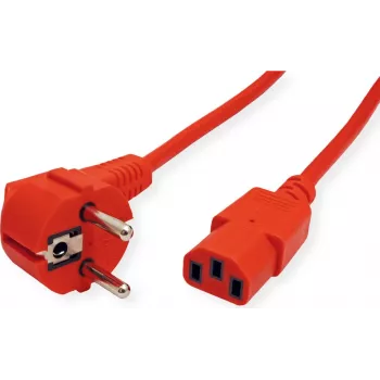 ROLINE maitinimo laidas IEC320 C13 raudonas 1.8m Schuko CEE 7/7