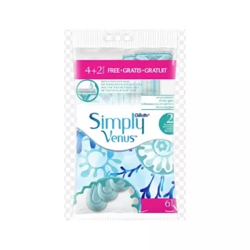 Gillette Simply Venus 2 Disposable Razor - Blue - 6 Pack