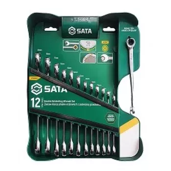 SATA 13 dalių dvigubo reketo kombinuotų raktų rinkinys su X-Beam dizainu, metrinis, 8-21 mm, chromo vanadžio plienas, pūsto plastiko dėžutė