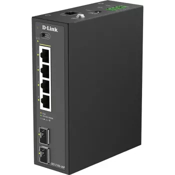 D-Link DIS-210G-06P pramoninis išmanusis valdomas Gigabit PoE+ jungiklis, 4 PoE+ prievadai, 2 SFP, 120 W