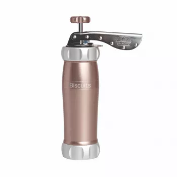 Marcato Pastry Press Powder Pink - rankinis sausainių presas su 20 formelių