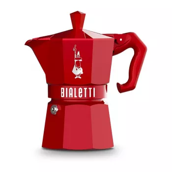 Bialetti Moka Exclusive 3-Cup Red Stovetop Espresso Maker (9055)