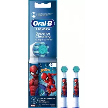 Oral-B EB10S Spiderman keičiamos dantų šepetėlio galvutės, 2 vnt., itin minkštos, vaikams nuo 3 m.