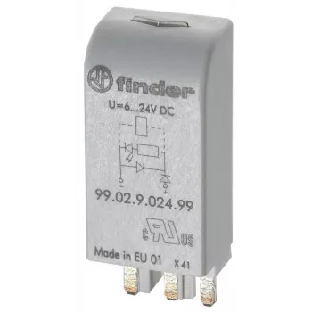 Finder LED žalios spalvos indikatoriaus modulis su diodu 6-24 VDC 95 serijos relių lizdams 99.02.9.024.99