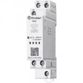 Finder 80.01.0.240.N000 Multifunkcinis laiko relė, 240 V AC/DC, 2 s – 24 h, 1 CO, sraigtiniai gnybtai, 17,5 mm
