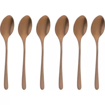Sambonet Taste PVD 6 Espresso Spoon Set Antique Copper