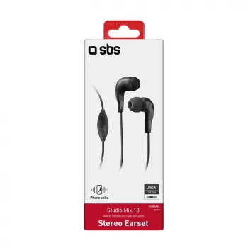SBS TEINEARKL Ausinės su Mikrofonu, Juodos, Laidinės, 1.2m Laidas, 3.5mm Jack, Skambučiams ir Muzikai