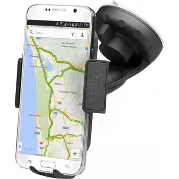 SBS Universal 6 automobilinis telefono laikiklis - pasyvus siurbtuko laikiklis išmaniesiems telefonams - juodos spalvos