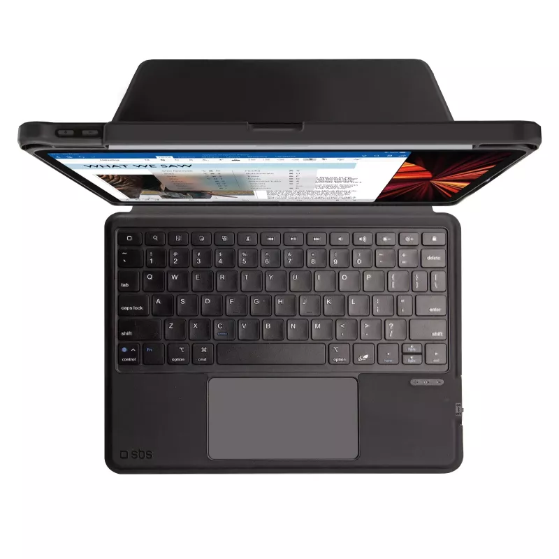 SBS belaidė klaviatūra su dangteliu, skirta iPad Air 10.9 inch (2020/2022), iPad Air 11 inch (2024), iPad Pro 11 inch (2018/2022) - Juoda