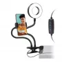 SBS Swivel LED Ring Table Clip 10 cm 3 Light Modes Black