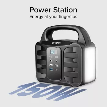 SBS Nešiojama elektrinė stotelė 150W Greitas įkrovimas Juoda (TEPOWST150W)