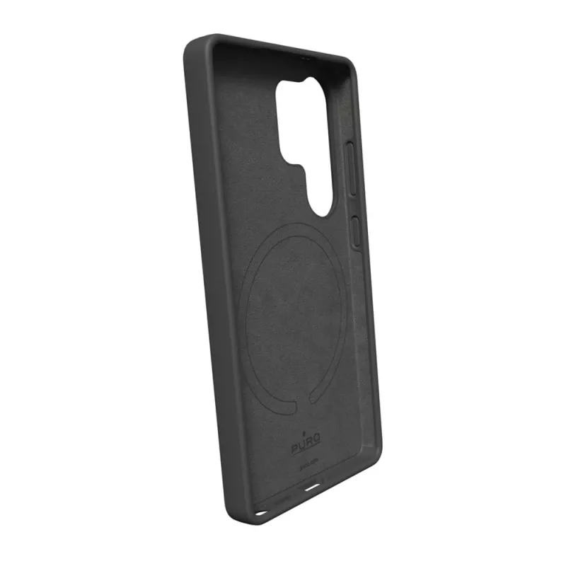 Puro Icon Mag Back Cover for Samsung Galaxy S25 Ultra, Black, TPU/Silicone, MagSafe Compatible