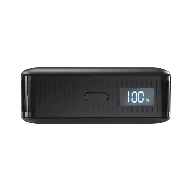 SBS HD 30W 10000mAh USB-C Power Bank with LCD Display - Black