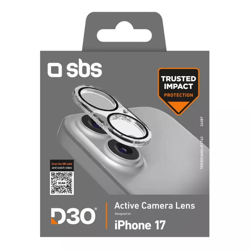 SBS fotoaparato stiklo lęšio apsauga su D3O, skirta iPhone 17