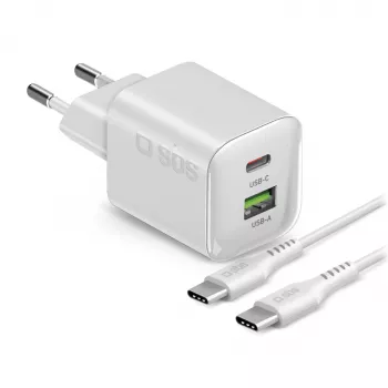 STEP BY STEP SBS 30W 1C + 1A White USB-C Charger with 1.5m Cable