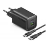 STEP BY STEP SBS 65W USB-C įkroviklis su 1x USB-C ir 1x USB-A, juodas, 1,5 m USB-C kabelis
