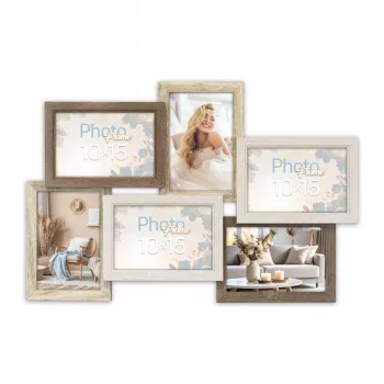 ZEP Trani 6Q SH566 MDF kelių nuotraukų rėmelis 6 nuotraukoms 10x15cm juodas