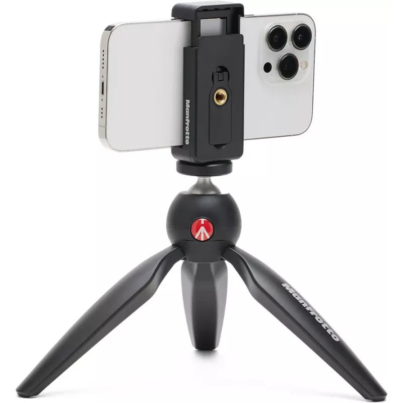 Manfrotto PIXI Smart Mini Tripod su telefono spaustuku – juodas