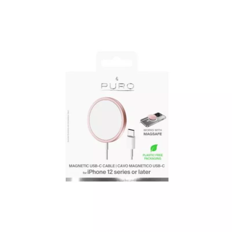 PURO Magnetico MagSafe Wireless Charger 1m – Pink