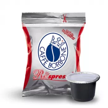 Caffè Borbone Respresso Miscela Rossa 50 kavos kapsulių, skirtų Nespresso OriginalLine, po 5 g, tamsaus skrudinimo, iš viso 250 g