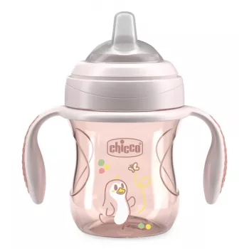 CHICCO Transition Cup Training Cup su minkštu snapeliu 4m+ Smėlio spalvos 200ml