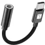 TECHLY USB-C į 3,5 mm garso adapteris su DAC, 12 cm, juodas