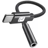 TECHLY USB-C į 3,5 mm garso adapteris su DAC, 12 cm, juodas