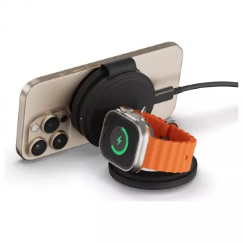 Satechi OntheGo 3-in-1 belaidis įkroviklis su Qi2, juodas, 15W, ST-QTG31K