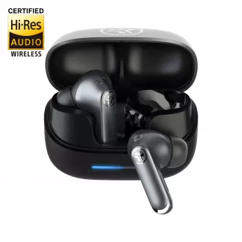 JLab Epic Pods ANC True Wireless Earbuds su hibridiniu aktyviu triukšmo slopinimu, Bluetooth 5.3, IP55, 50h veikimo laikas, juoda