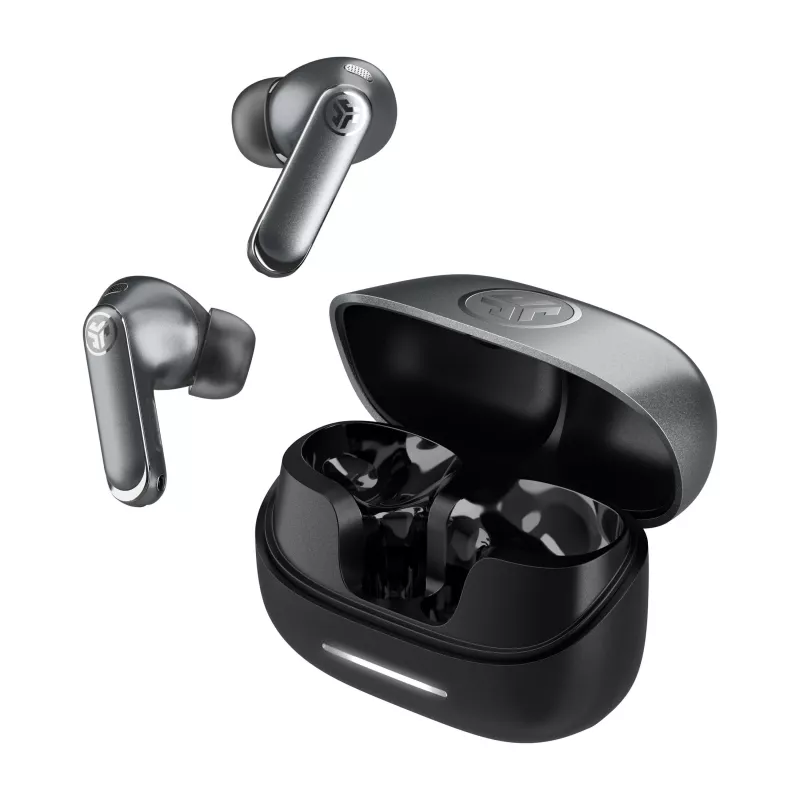 JLab Epic Pods ANC True Wireless Earbuds su hibridiniu aktyviu triukšmo slopinimu, Bluetooth 5.3, IP55, 50h veikimo laikas, juoda