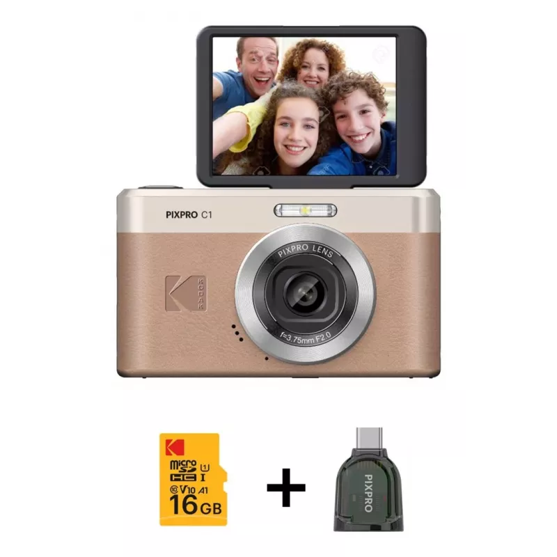 Kodak PixPro C1 Digital Camera Brown + 16GB Memory Card