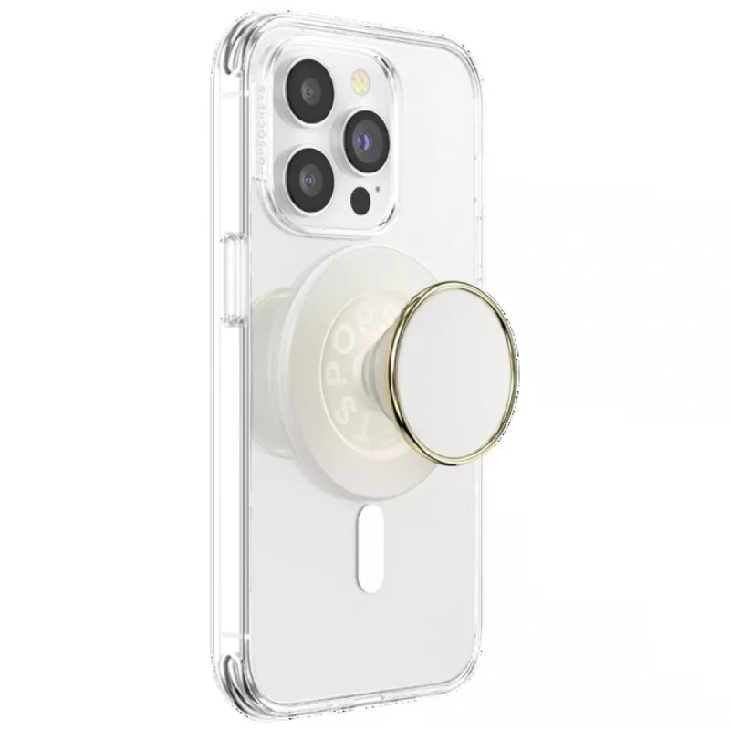 Popsockets Round Luxe Coconut Creme Enamel MagSafe Phone Grip and Stand