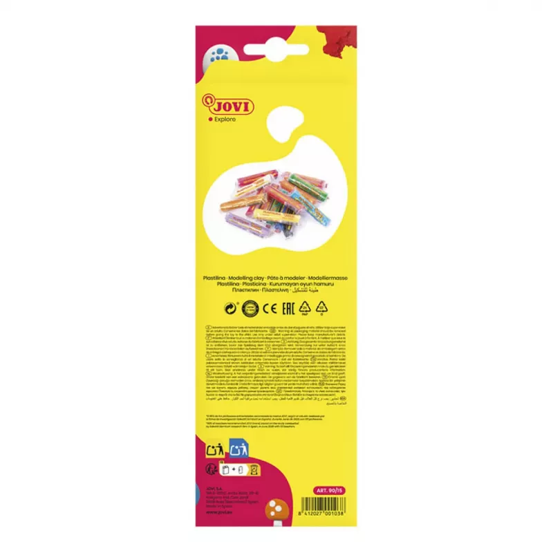 JOVI Plastilina Modelino molis 15 spalvų po 15 g