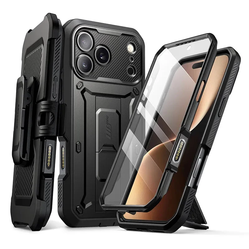 „Supcase Unicorn Beetle Pro“ dėklas, skirtas „iPhone 17 Pro“, juodas