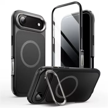 SUPCASE i-Blason Ares Flip MagSafe dėklas su integruota ekrano apsauga, skirtas Apple iPhone Air, juodas