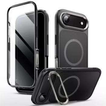 SUPCASE i-Blason Ares Flip MagSafe dėklas su integruota ekrano apsauga, skirtas Apple iPhone Air, juodas